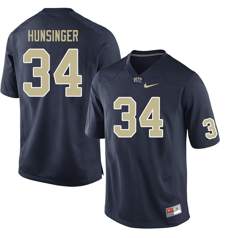 Men #34 Jacob Hunsinger Pitt Panthers College Football Jerseys Sale-Navy